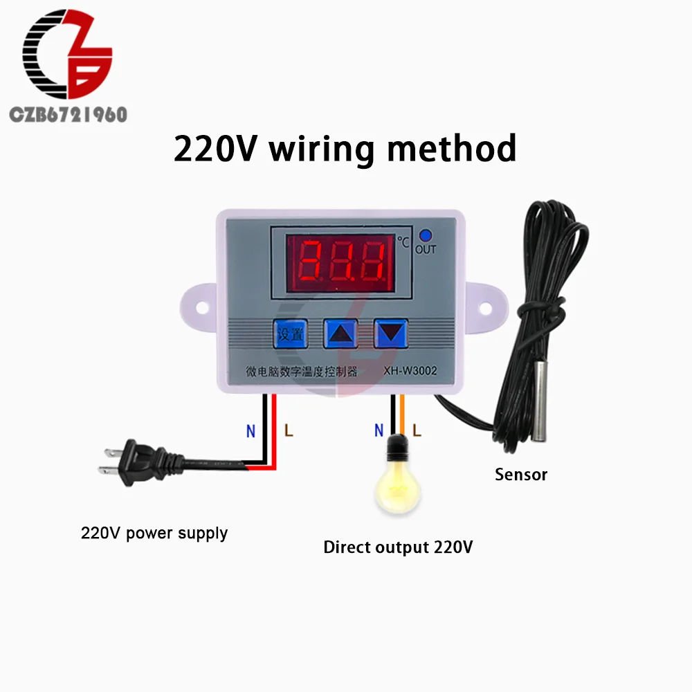

W3001 W3002 Digital Control Temperature Microcomputer Thermostat Switch Thermometer New Thermoregulator DC 12V 24V AC 110V 220V