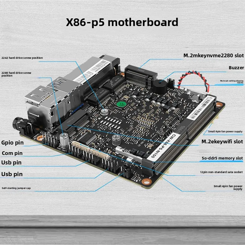 Мини-материнская плата X86 P5 V3 N100 N305 для NAS с полным флеш-накопителем, маршрутизатор, AIO-хост (art.: 3920d2a3cd48a) - 3920d2a3cd48a