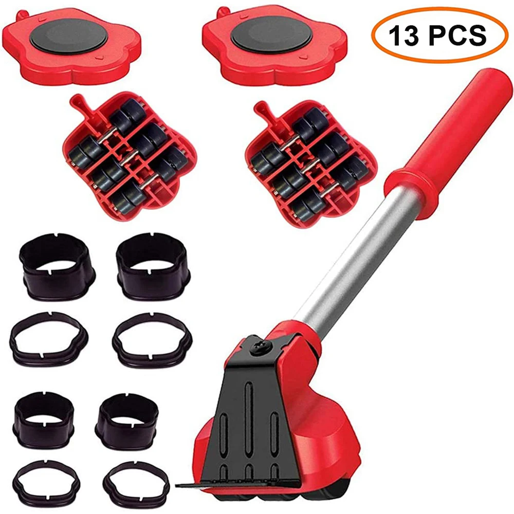 Professional Furniture Mover Tool Set Heavy Stuffs Transport Lifter Wheeled Mover Roller with Wheel Bar Moving Hand Device