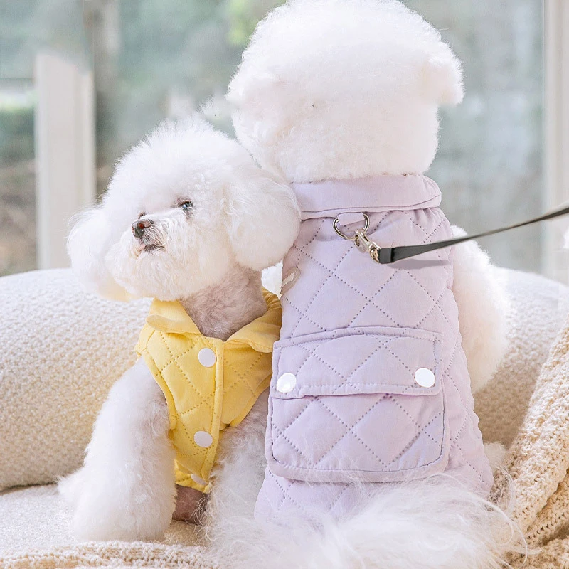 

Одежда для домашних животных, зимняя теплая хлопковая жилетка с карманами, утепленная куртка для щенков, собак и кошек, одежда для кошек, пал...
