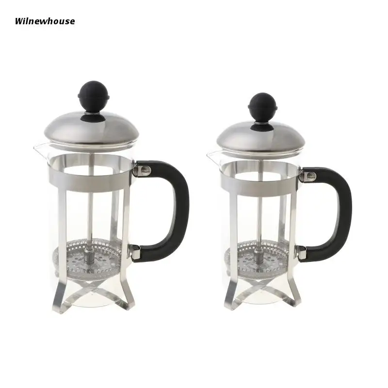 

F63A пресс кафетерий, рама из нержавеющей стали, термостойкая боросиликатная стеклянная кофеварка, чайник для чая, пластиковая ручка