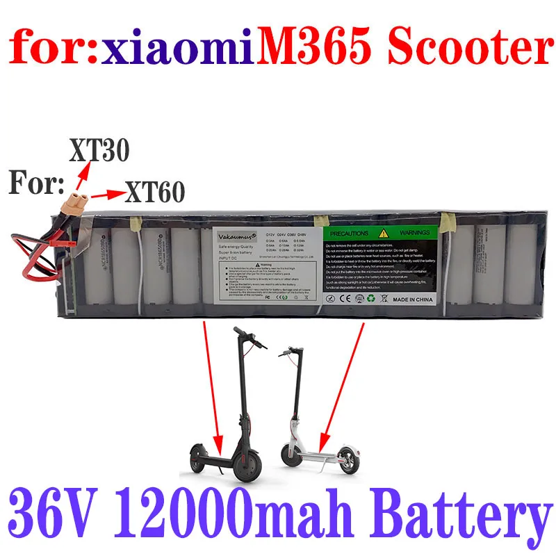 

Литиевая батарея для электроскутера Xiaomi Mijia M365, 18650, 10S, 3P, 36 В, 12 Ач, 42 в, SC, коммуникация, водонепроницаемая упаковка