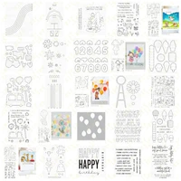new number giraffes happy birthday windmill metal cutting dies stamps stencil for scrapbook diary decoration embossing template