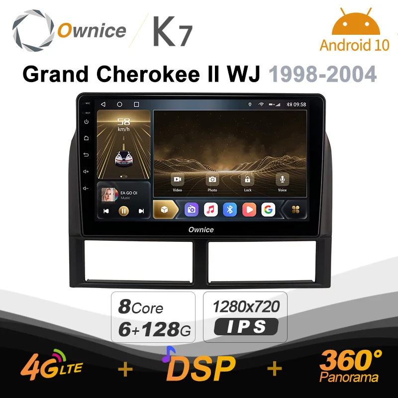 

Автомагнитола K7 Ownice, 6 + 128 ГБ, Android 10,0, для Jeep Grand Cherokee II WJ 1998 - 2004