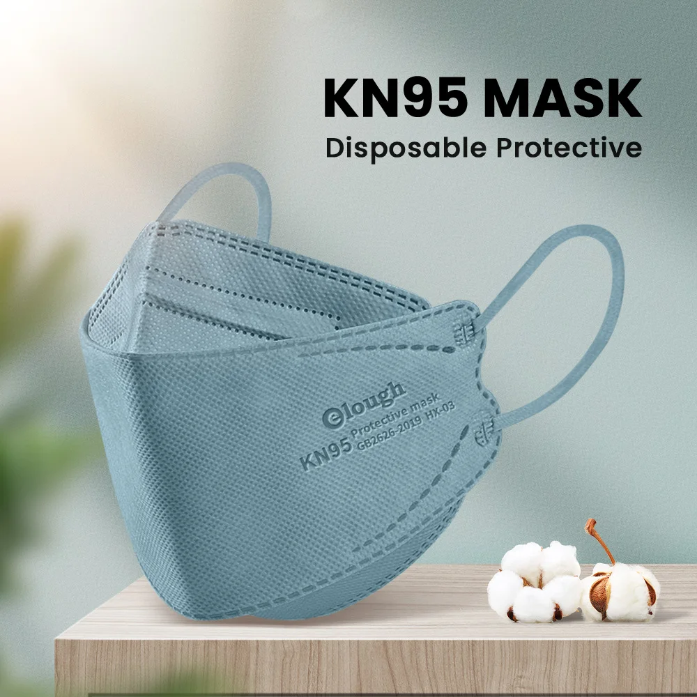 Elough FFP2 маска корейский KN95 Рыба Маска fpp2 одобрено 4 слоя 10-100 шт взрослые Mascarillas