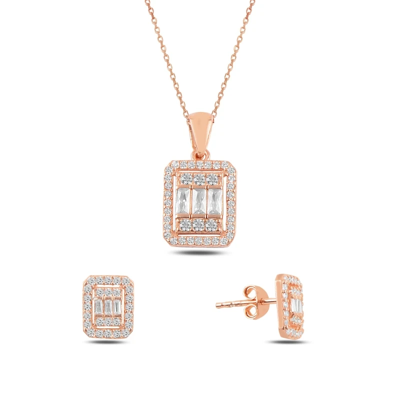 

Silver 925 Sterling Baget Zircon Cubic Zirconia Set