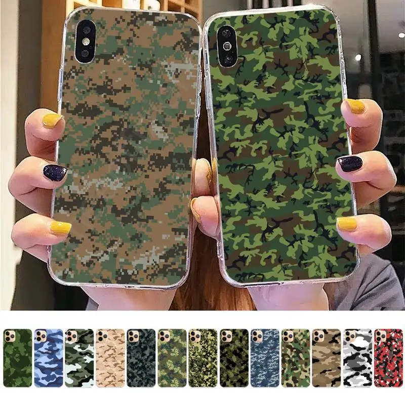 

MaiYaCa Camouflage Camo Army Phone Case for iPhone 11 12 13 mini pro XS MAX 8 7 6 6S Plus X 5S SE 2020 XR cover