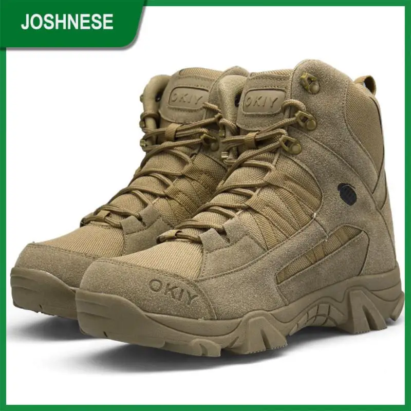 

Tactical Boots 39-46size Mesh Hiking Shoes Ultrallight Breathable Training Shoes Outdoor Special Forces Combat Boots High-top