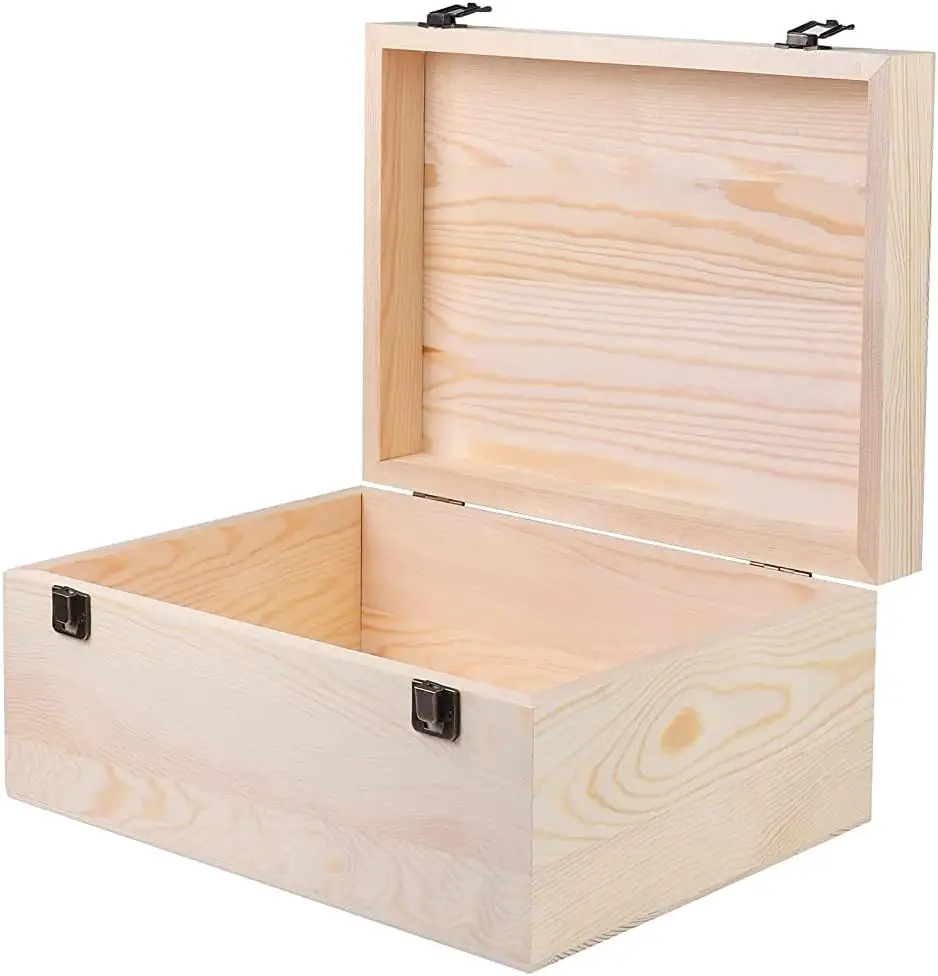 

3 шт./упаковка, большая коробка из необработанной сосны, 12,6x9,4x6 дюймов