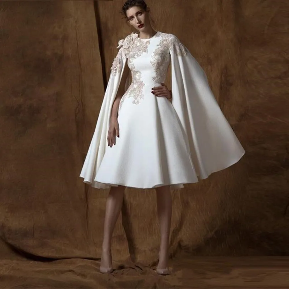 

Modern Knee Length A Line Evening Crew Neck Long Sleeve Appliques Celebrity Dress Custom Made Wear For Women