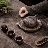japanese style gilt iron glaze lotus incense pot ceramic kung fu teapot single pot hand held pot puer tea maker