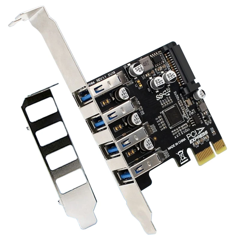 

Плата расширения PCIE X1 на USB 3,0, 4 порта USB 3,0, 5 Гбит/с, PCI Express X1