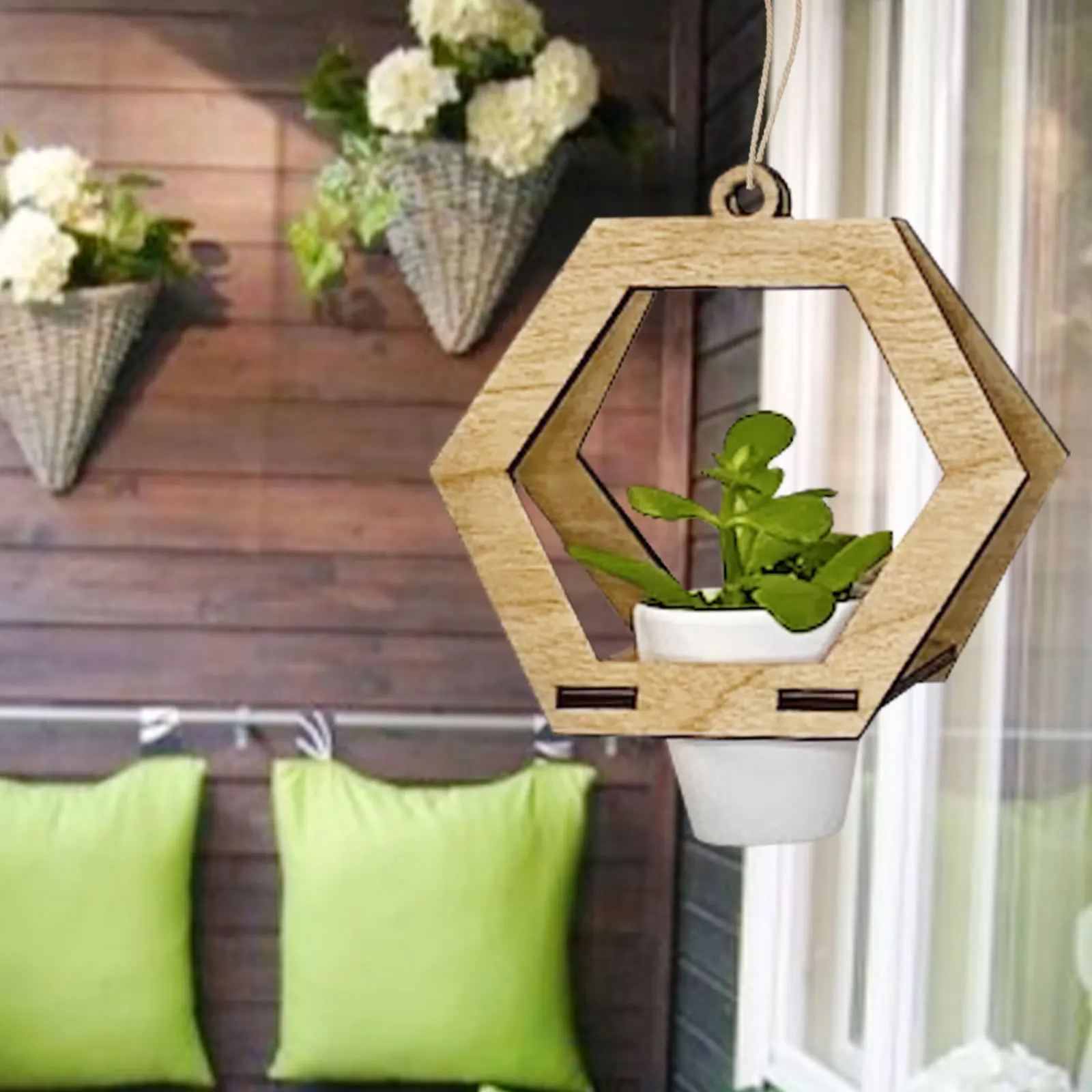 

Hanging Plant Hanger Wall Hanging Planter Basket Flower Pot Holder For Indoor Outdoor Geometric Plant Hanger Garden Supplies