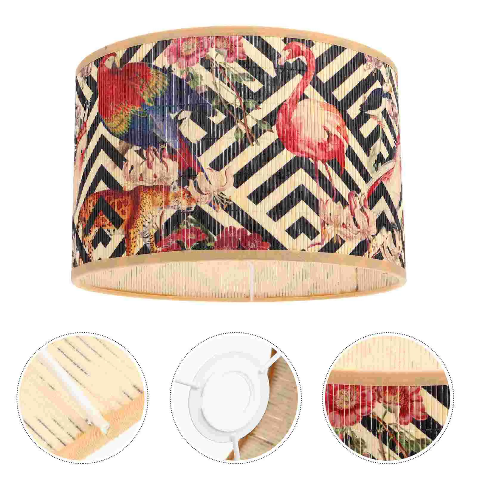 

Bamboo Lampshade Rustic Chandelier Shades Unique Replacement Modern Large Table Light