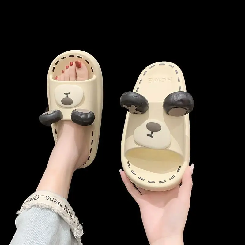 Lovely Slippers for Women Thick Soles for Summer  Indoor Home Anti Slip Silent Comfortable Cool Slippers Cartoon Male Shoes