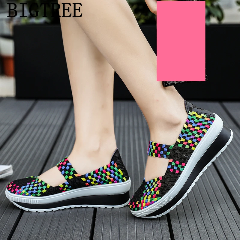 Женские кроссовки на платформе Вулканизированная оплетка повседневная обувь
