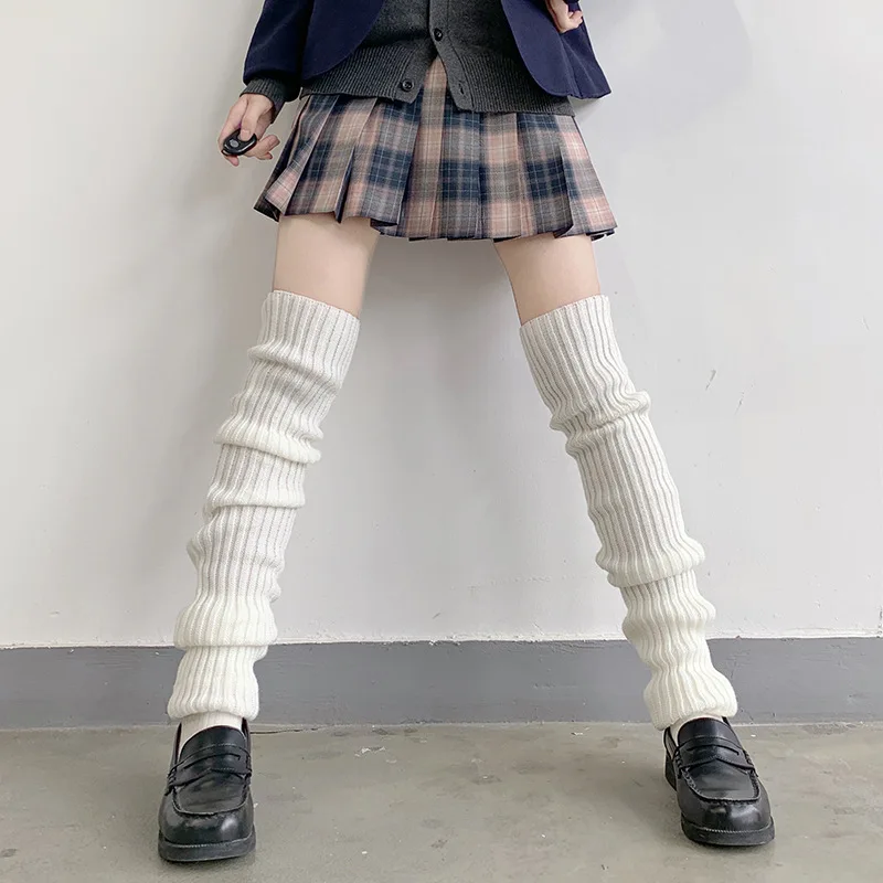

Japanese Lolita Sweet Girl Leg Warmer Knit JK Socks Wool Ball Knitted Foot Cover Cosplay Women Autumn Winter Heap Heap Socks