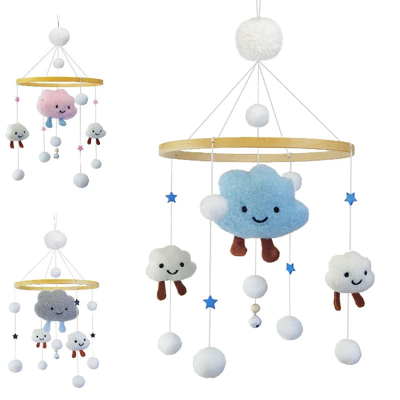 

Baby Rattle Cartoon Plush Cloud Wind Chime Hanging Bed Bell Baby Development Toy Newborn Crib Mobile Baby 6 Months Toddler Toys