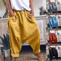 women oversized sarouel harem pants drop crotch hip hop trousers plus size 3xl sweatpants unisex multicolor hippie streetwear
