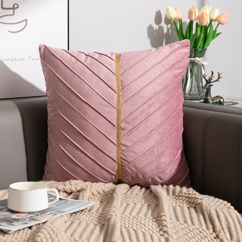 

Autumn Fashion High Quality Pleated Pillow Cover for Sofa Living Room Home Decor Throw Pillows Case Decorative Cushion Covers