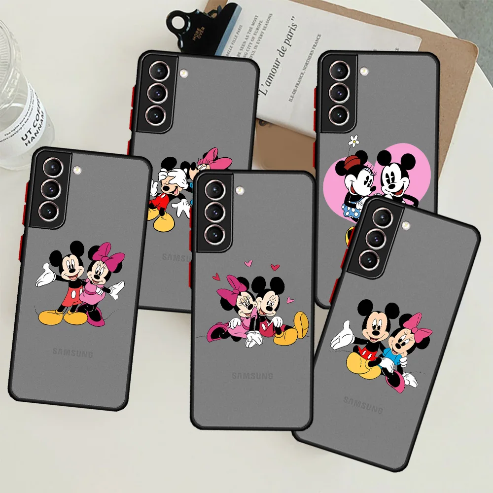 

Mickey Minnie Mouse Matte Case For Samsung Galaxy S22 S20 S21 FE S10 S9 Plus S8 Capa Note 20 Ultra 10 Lite Phone Fundas