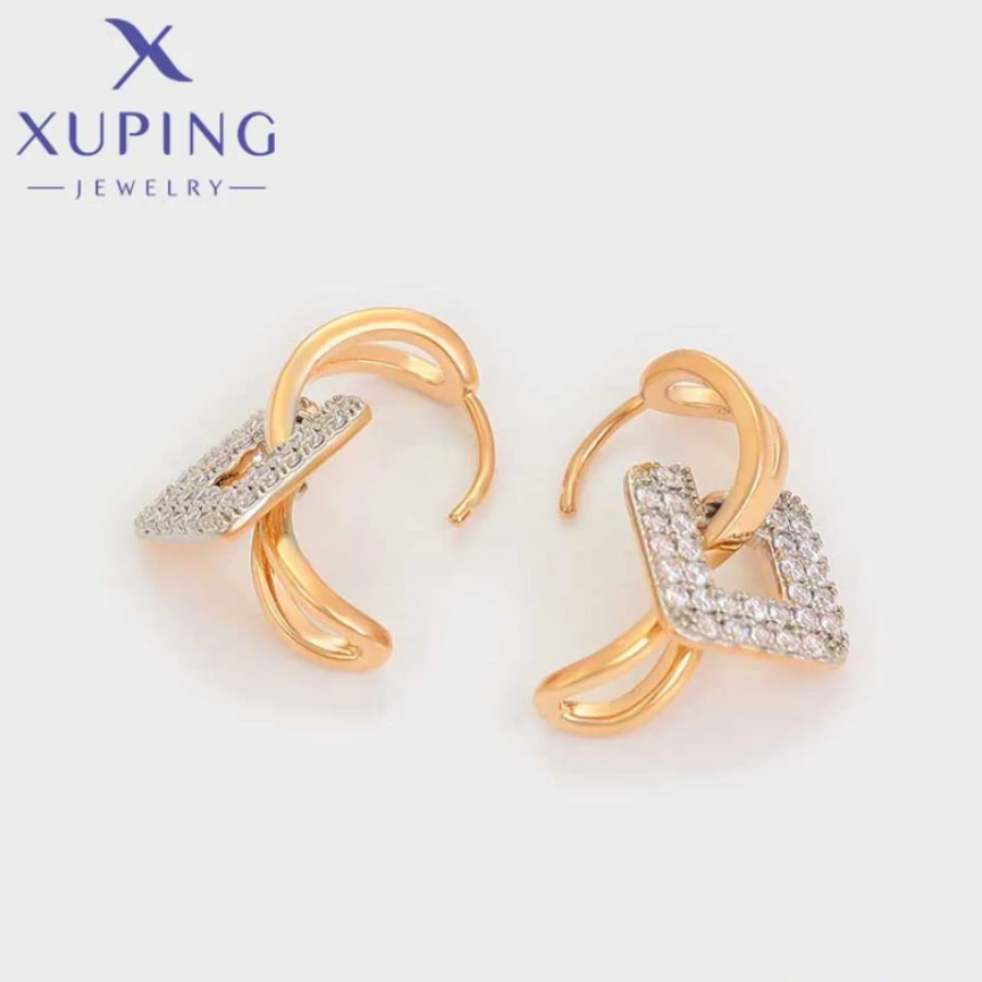 Квадратные серьги-кольца Xuping