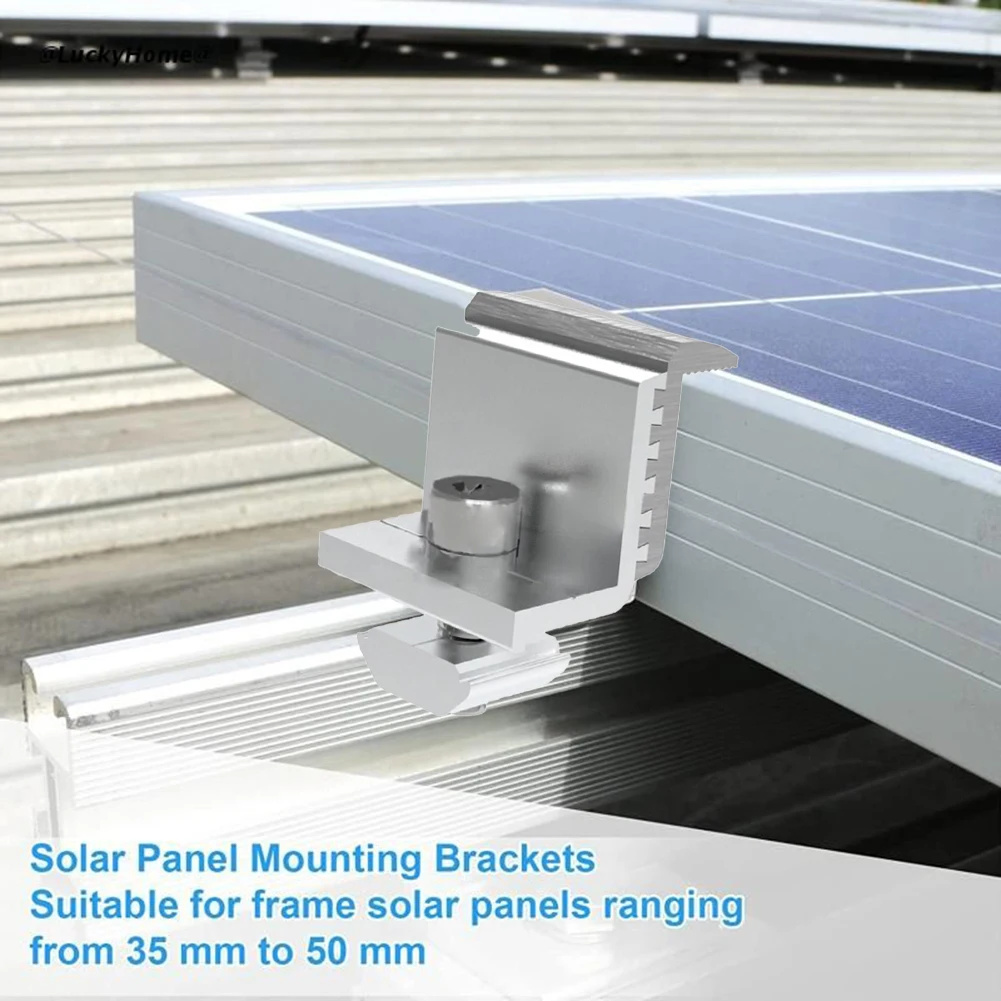 

Solar Panel Module Bracket Clip Solar Panel 12pcs 1pc 4pcs Aluminum Alloy Medium Pressure Side Pressure Silver