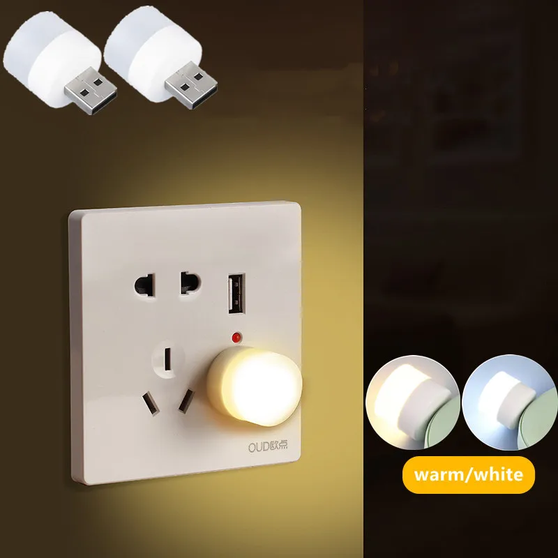 

Mini USB LED Night Light Warm White Eye Protection Book Reading Light for Computer Mobile Power Charging USB Small Night Lamp