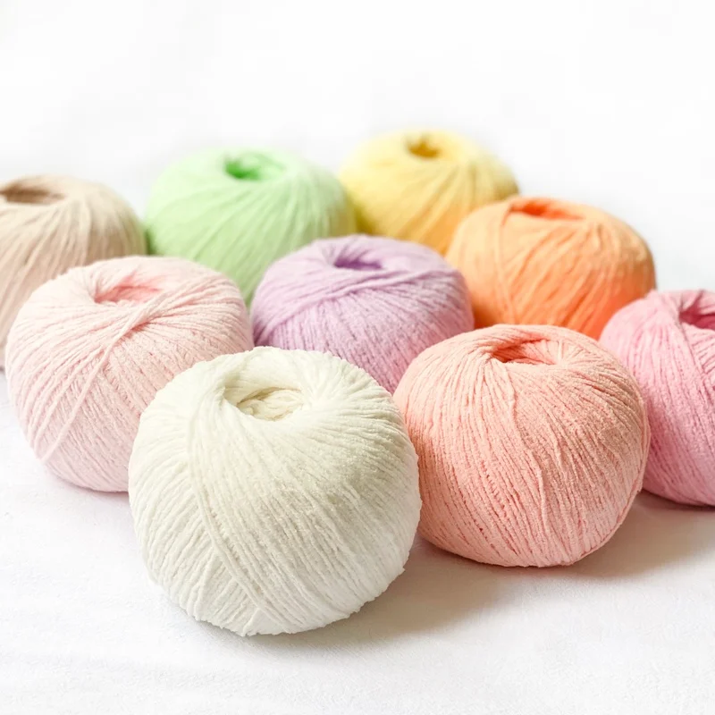 Пушистый хлопок 2 мм Очень Тонкая Синель матовая 50 г сделай сам ручная вязка кукла