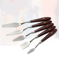 5pcs stainless steel artist painting palette knife spatula oil painting paint art craft metal spatula set perfect practical