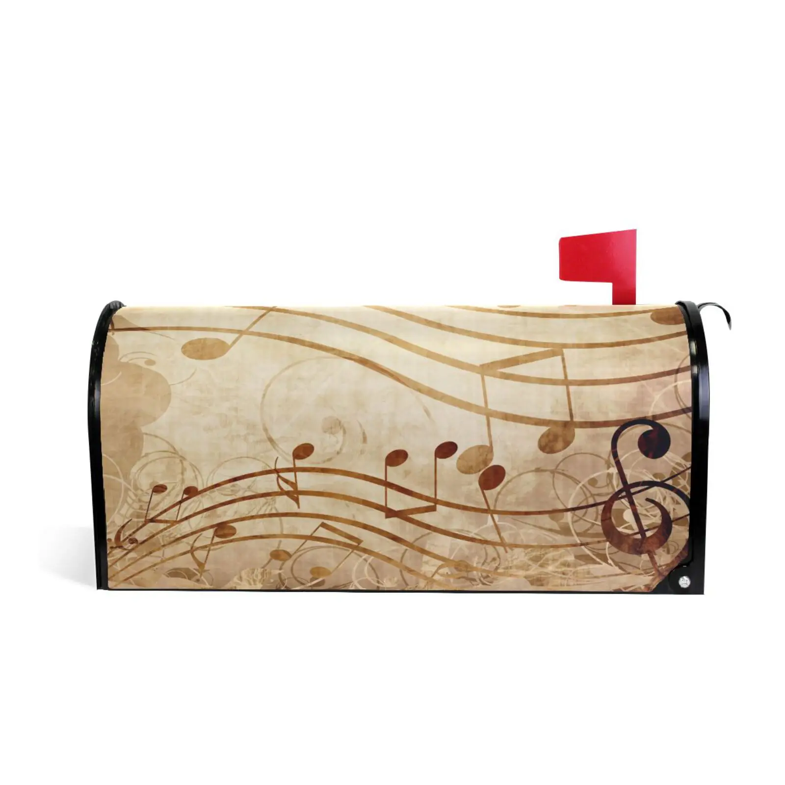 

Vintage Piano Music Notes Magnetic Mailbox Cover MailWrap Garden Yard Home Decor For Outside Standard Size Post Letter Box Cover