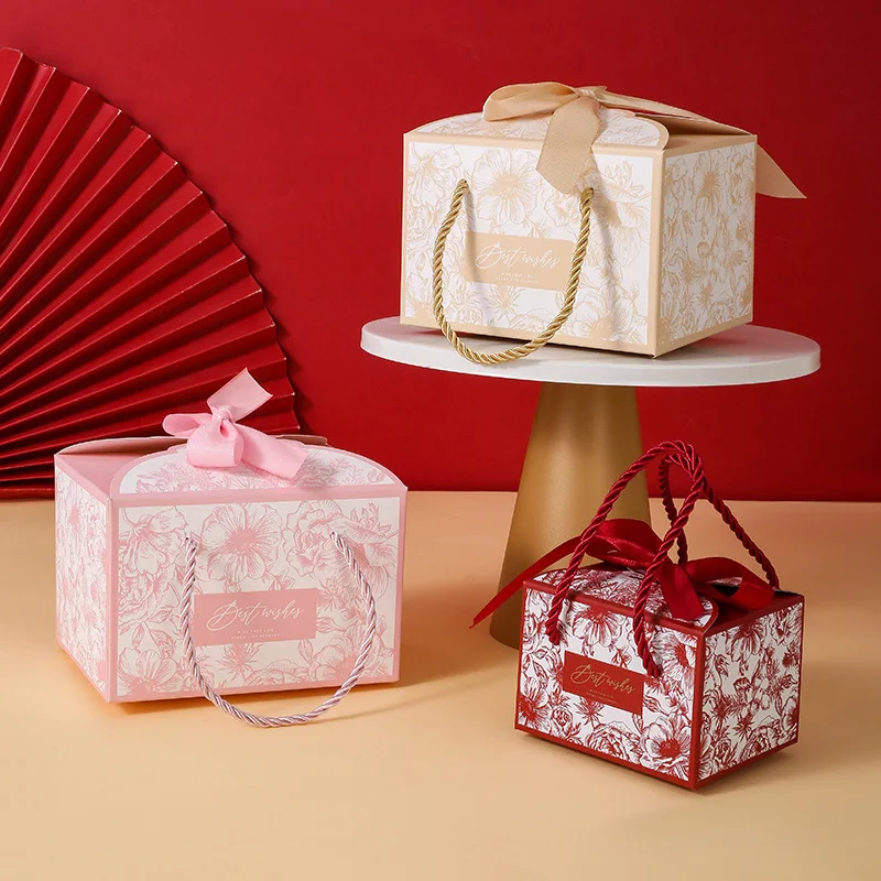

Chinese Portable Wedding Candy Box Wedding Companion Gift Candy Box Gift Box Wedding Gift Candy Box Folding Free