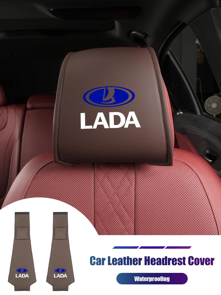 Фото Кожаный защитный чехол-органайзер на подголовник для автомобилей Lada Vesta, Niva, Samara, Kalina, Largus, Priora, Xray, Granta №4