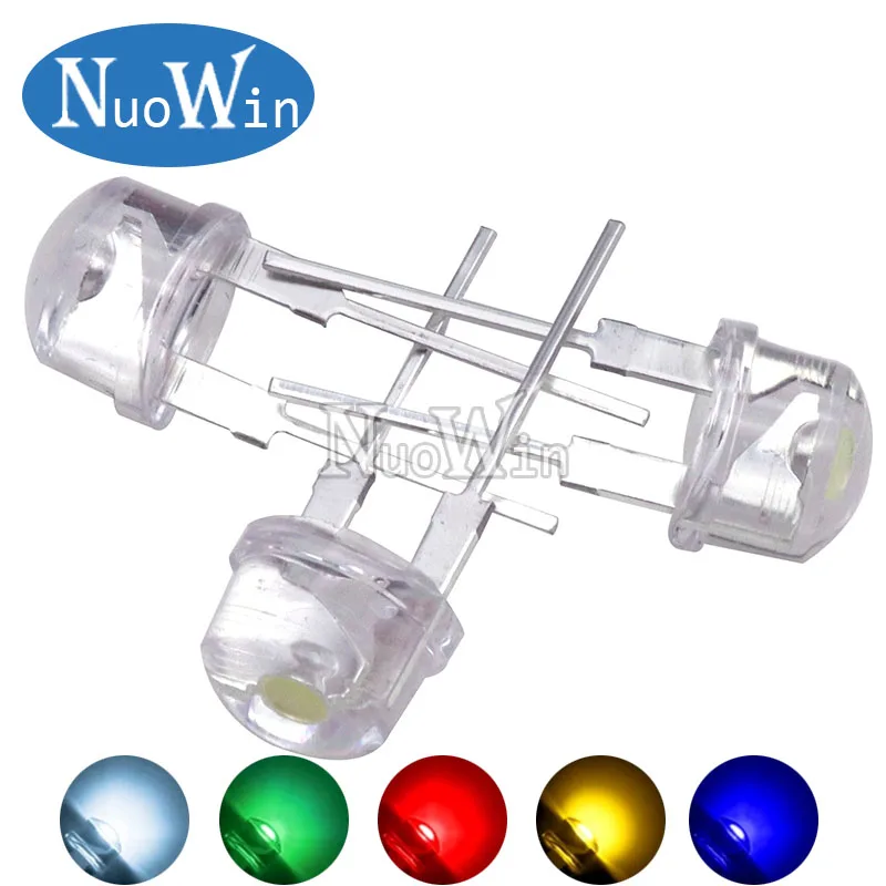 

10 шт. Новинка F8 8 мм 0,5 Вт 3,0-3,2 в соломенная шляпа светодиодная белая супер яркая светодиодная лампа широкоугольный прозрачный СВЕТОДИОДНЫЙ с...