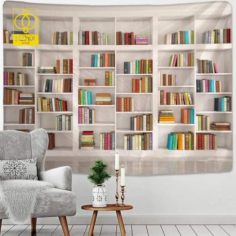 

Magic Bookcase Tapestry Mystery Library Wall Hanging Living Room Bedroom Background Photo Vintage Tapestries Art Decoration