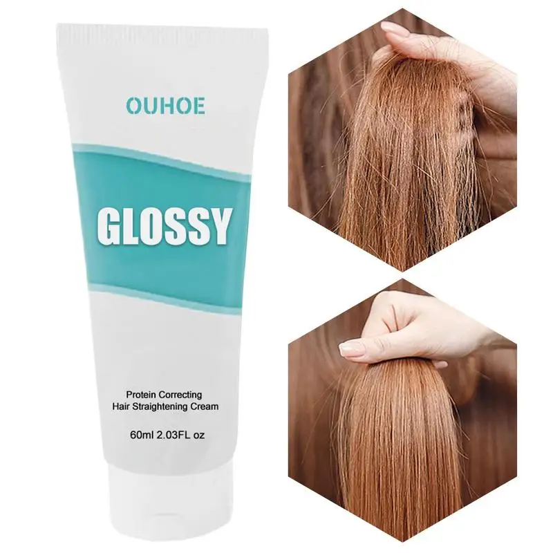 

Hair Straightener Cream Protein Hair Straightening Balm 2.03 Fl Oz Silk Gloss Hair Nourishing Cream Curly Hair Shaping