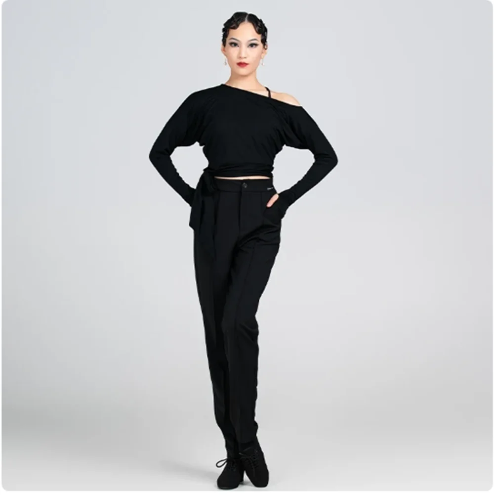 Топы для латинских танцев с открытыми плечами свободная тренировочная одежда