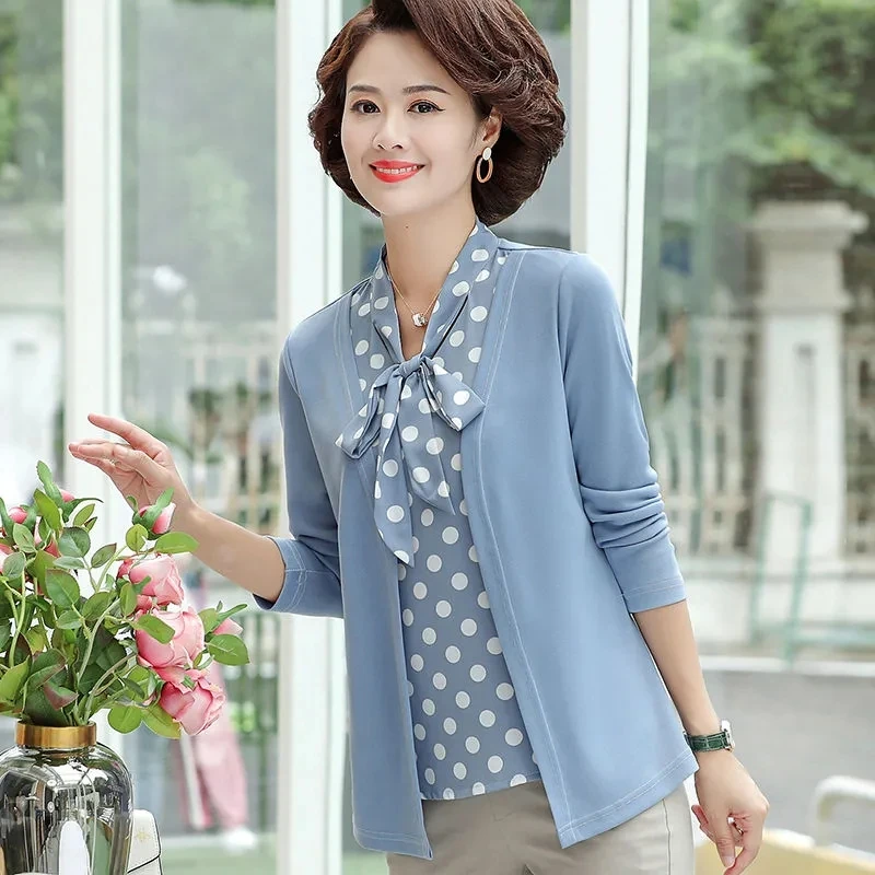 Рубашка-топ Женская демисезонная с длинным рукавом и V-образным вырезом