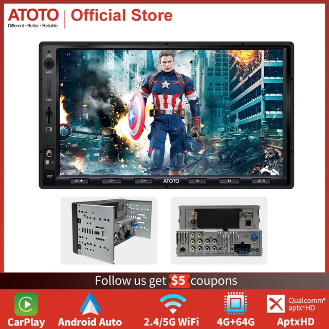 ATOTO S8 Ultra Car Radio 2 Din Android Car Stereo In-Dash Autoradio Bluetooth Wireless Phone Link Carplay Player Touch Screen 1