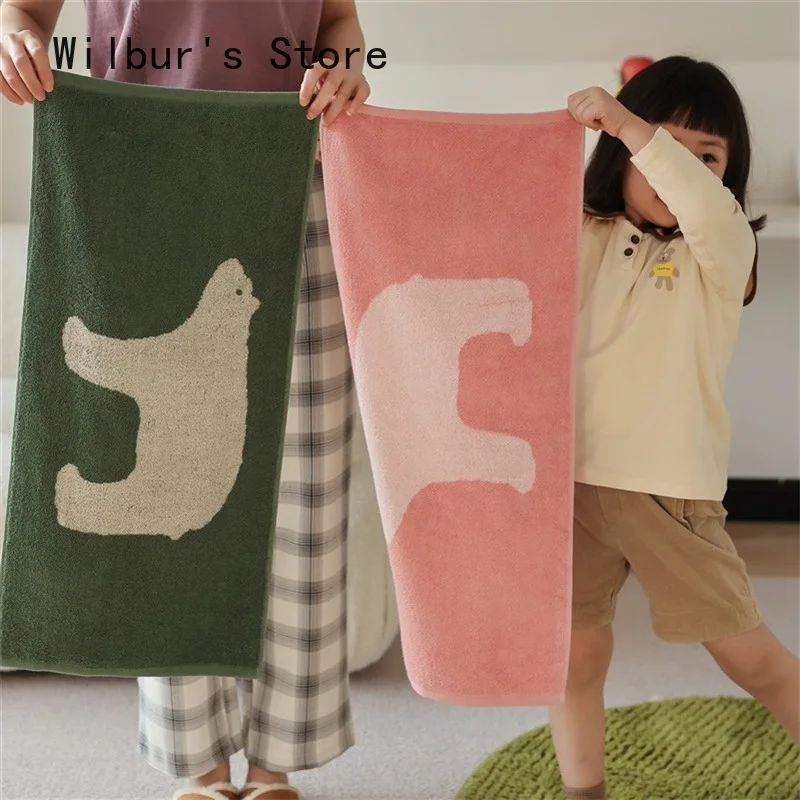 

Polar Bear Pattern Parent-Child Towel Set Kids Soft Pure Cotton Face Towel 2022 Super Absorbent Bath Household Towel Hand Towel