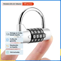 silver zinc alloy 4 dial digit combination padlock travel number code password lock