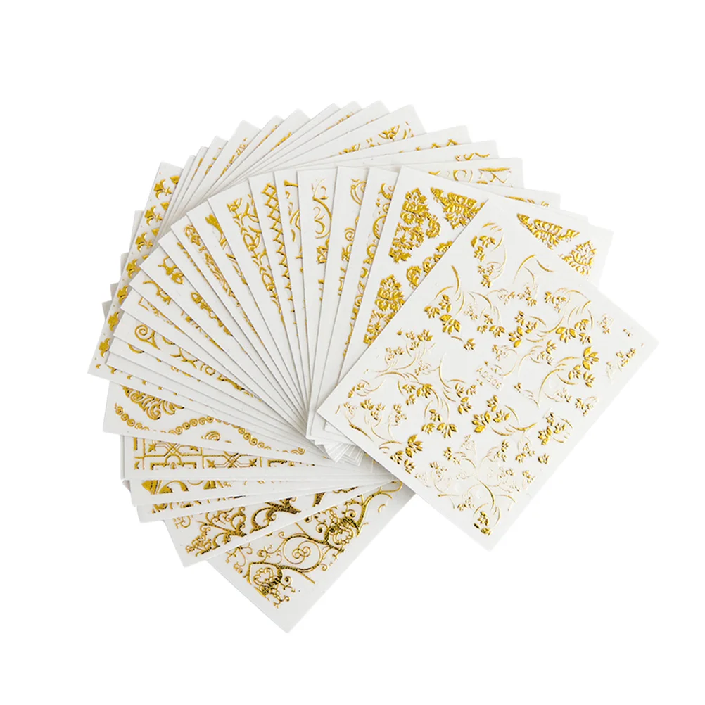 

20 Sheets Nail Sticker Diy Nail Sticker Gold Flower Nail Stickers Nail Stickers 3d Nail Stickers Nail Stickers