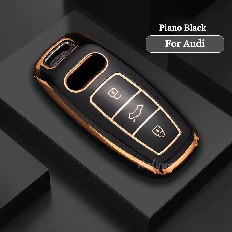 

Fashion Soft TPU Car Remote Key Case Cover For Audi A6 A7 A8 Q8 E-tron C8 D5 A8L A6L 2018 2019 2020 Keyless Protector Shell