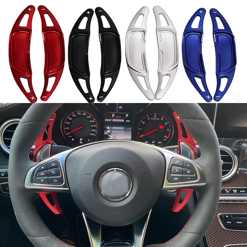 Steering Wheel Shift Paddles For Mercedes-Benz GLC GLA AMG MB A35 GLS63 CLA45 GLE63 2015-2019 Shifter Extension Car Styling