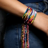 10pcsset adjustable bohemia woven friendship bracelets women colorful tassel bracelet bangles ethnic style jewelry wholesale