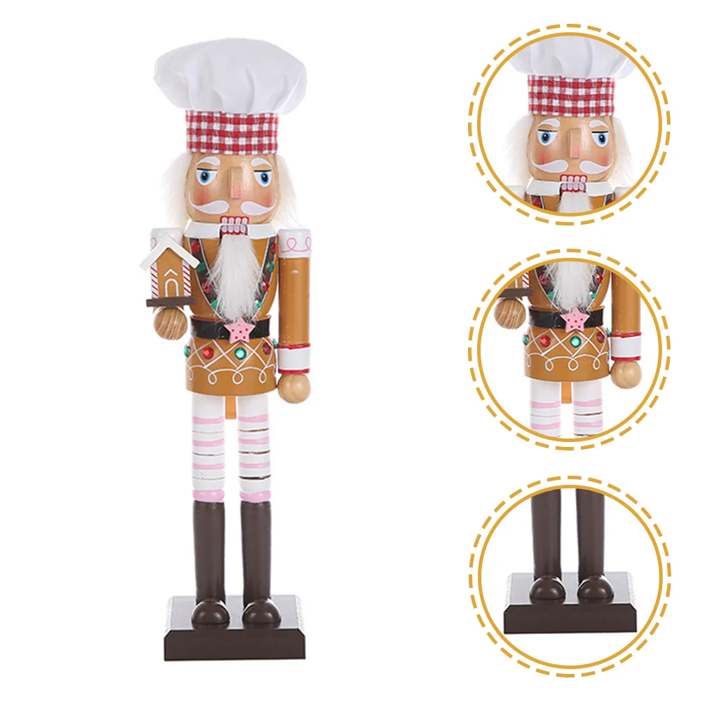 

Nutcrackerchristmas Wooden Soldier Ornament Desktop Decor 9Th Anniversary Table Puppet Figurine Gifts Figure Ornaments Wood