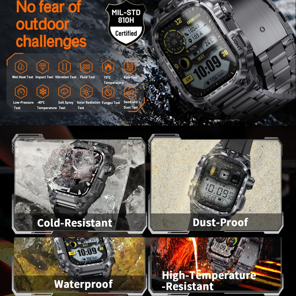 Водонепроницаемые спортивные часы с пульсометром и тонометром