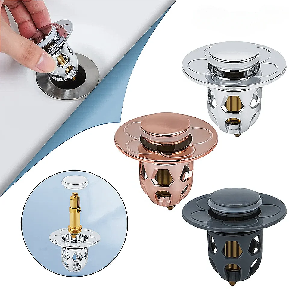 

Набор пробки для слива ванной комнаты-выдвижной прыгающий сердечник, фильтр для раковины с уловителем для волос-душ, раковина и искусственн...