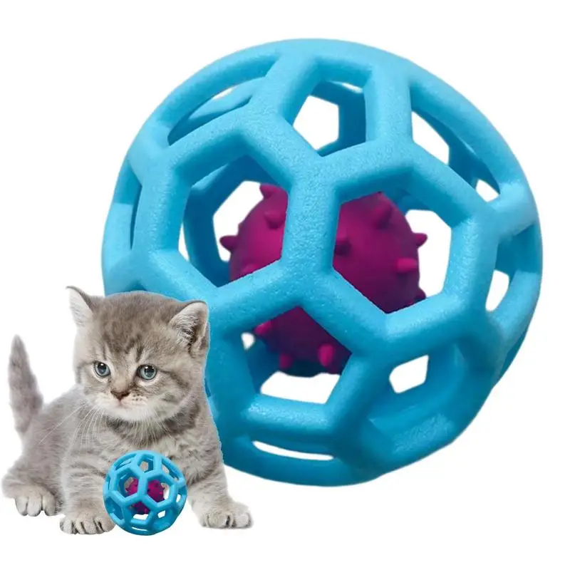 

Colorful Cat Balls Portable Hollow-out Small Puppy Ball Toy Multifunctional Interactive Cat Toys Balls With Small Bell Cat Toys