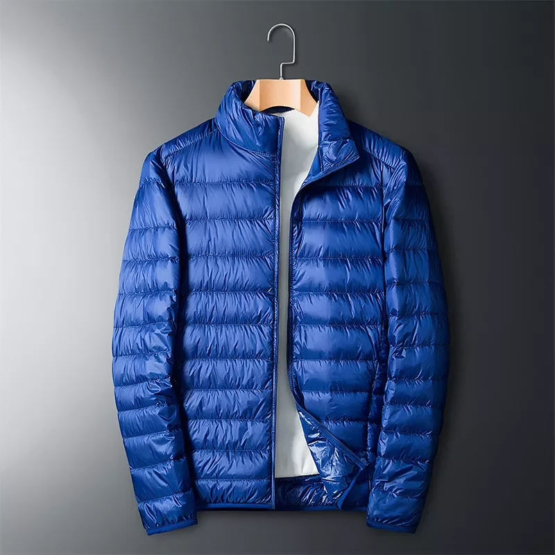 New2022 And Winter New Men's Warm Solid Color Stand Collar Down Jacket Leisure Trend Coat Men's Wear